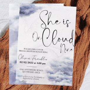 She is on cloud nine bridal shower invitation