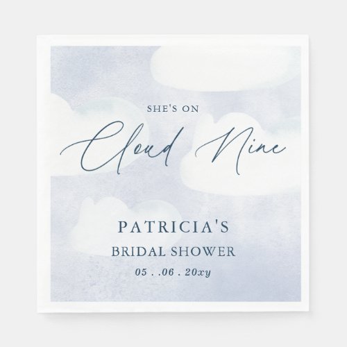 She is on Cloud Nine Bridal Shower Napkins