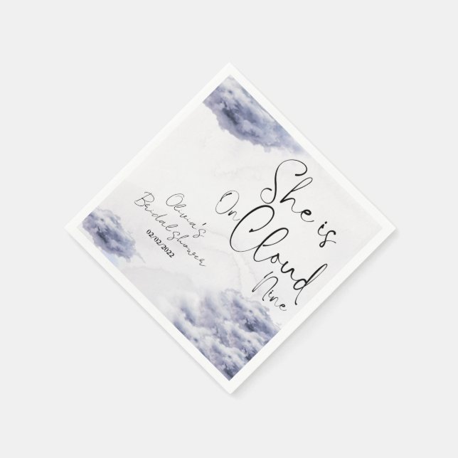 She is on cloud nine bridal shower  napkins (Corner)