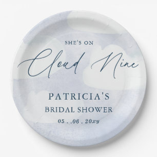 She is on Cloud Nine Bridal Shower Paper Plates