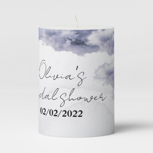 She is on cloud nine bridal shower  pillar candle