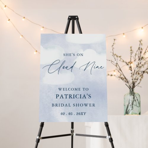 She is on cloud nine Bridal Shower Welcome Sign