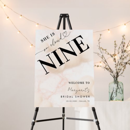 She is on Cloud Nine Heart Bridal Shower Welcome Foam Board