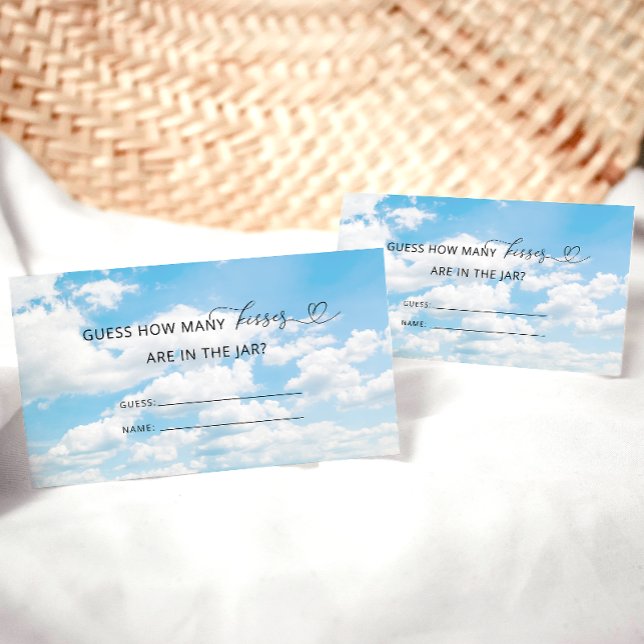 She is on Cloud Nine How Many Kisses Bridal Game Enclosure Card (Creator Uploaded)