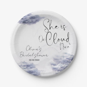 She is on cloud nine  paper plates