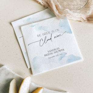 She is on Cloud Nine Something Blue Bridal Shower Napkins