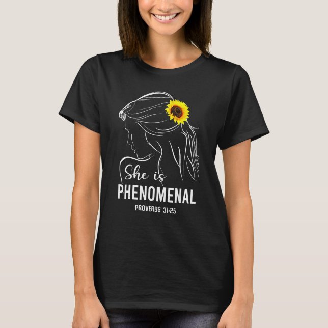 She Is Phenomenal Bible Verse Religious  for Women T-Shirt (Front)