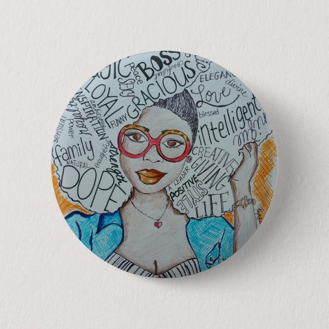She Is... Pinback Button (Front)