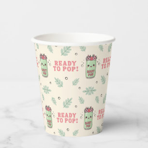 She Is Ready To Pop Baby Shower Girl Boho Kawaii Paper Cups