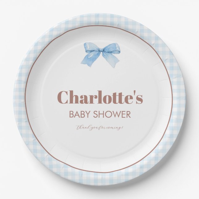 She Is Ready to Pop Blue Soda Pop Baby Shower Paper Plates (Front)