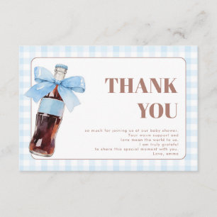 She Is Ready to Pop Blue Thank You Cards