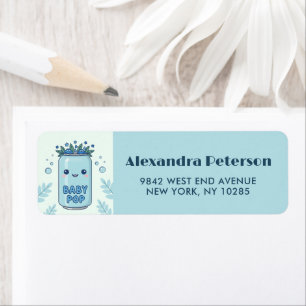 She Is Ready To Pop Boho Floral Blue Soda Return Label