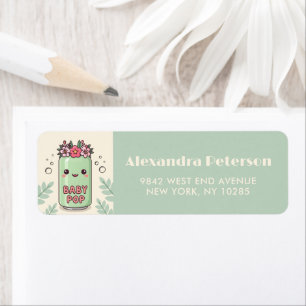 She Is Ready To Pop Boho Floral Cute Soda Return Label