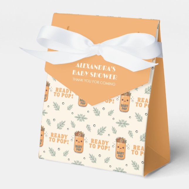 She Is Ready To Pop Orange Boho Kawaii Soda Favor Boxes (Front Side)