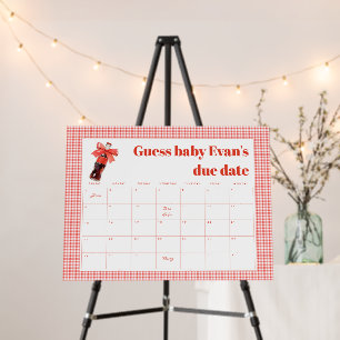 She Is Ready to Pop Red Soda Due Date Calendar Foam Board