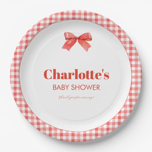 She Is Ready to Pop Red Soda Pop Baby Shower Paper Plates (Front)
