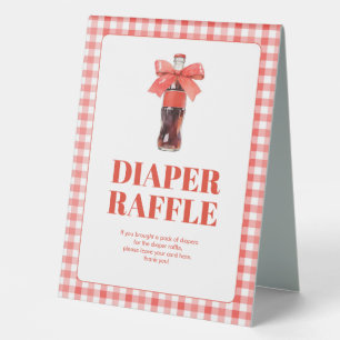 She Is Ready to Pop Red Soda Pop Diaper Raffle Table Tent
