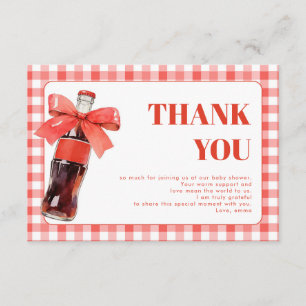 She Is Ready to Pop Red Thank You Cards