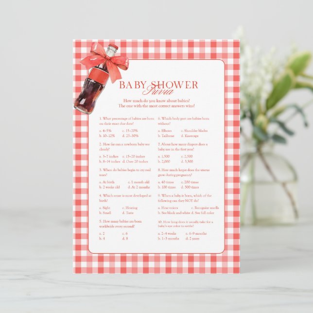 She Is Ready to Pop Red Trivia Game Card (Standing Front)