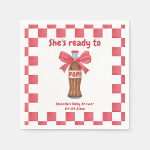 She is Ready to Pop Soda Bottle Baby Shower Napkins