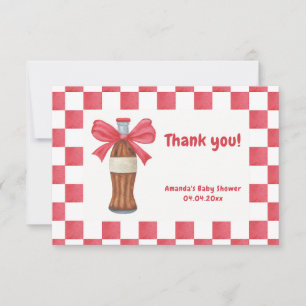 She is Ready to Pop Soda Bottle Baby Shower Thank You Card
