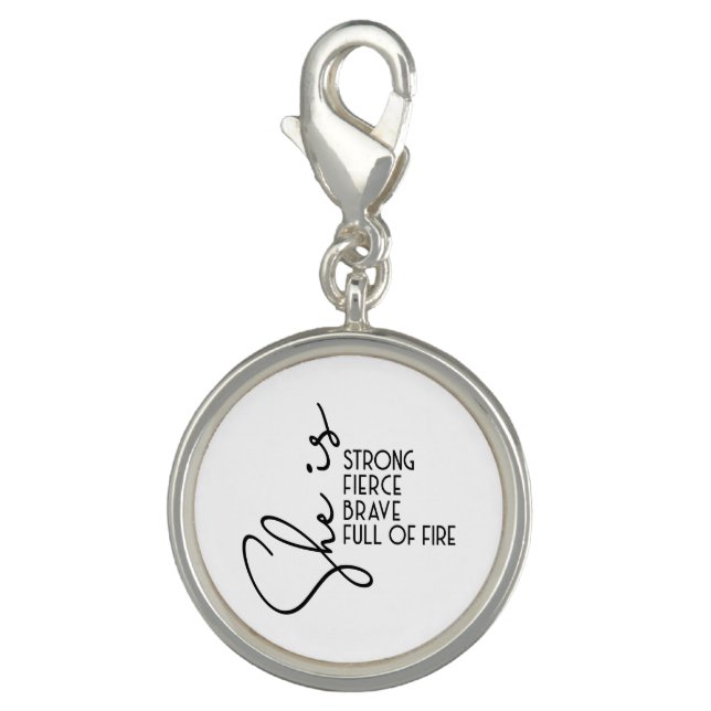 She is Strong Brave Fierce Full Fire Inspiration Charm (Front)