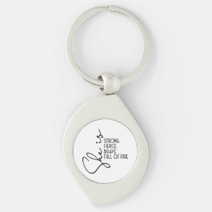 She is Strong Brave Fierce Full Fire Inspiration Keychain