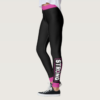 She is STRONG...Breast Cancer Leggings