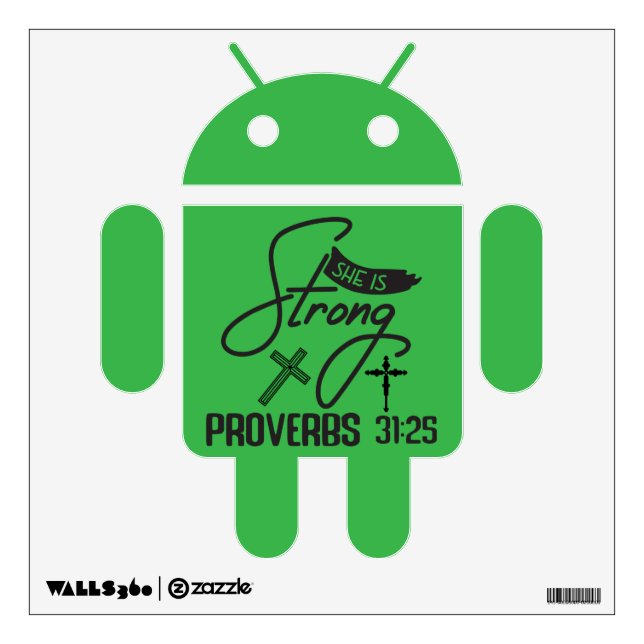She is Strong" Collection – Proverbs 31:25 Wall Decal (Front)