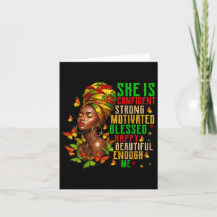 She Is Strong Educated Blessed Black History Women Card