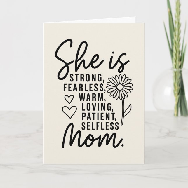 She Is Strong – Mother’s Day Card for Mom (Front)