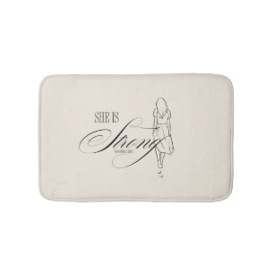She is Strong Proverbs 31:25 Bath Mat