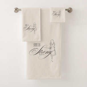 She is Strong Proverbs 31:25 Bath Towel Set
