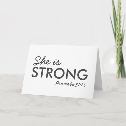 She is Strong  Proverbs 3125 Christian Faith Card