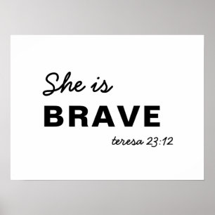 She Is Strong Proverbs 31:25 Christian Faith Poster