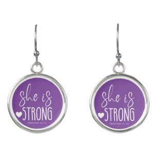 She is Strong Proverbs 31:25 Earrings