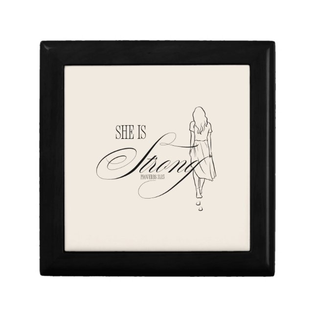 She is Strong Proverbs 31:25 Gift Box (Front)