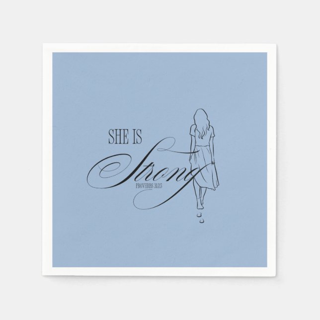 She is Strong Proverbs 31:25 Napkins (Front)