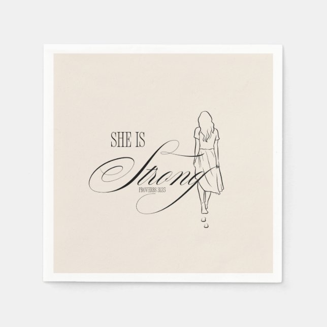 She is Strong Proverbs 31:25 Napkins (Front)