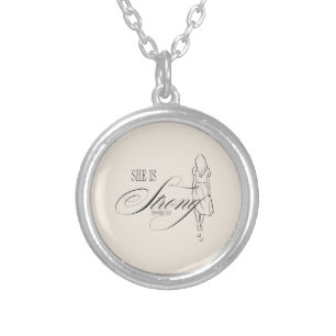 She is Strong Proverbs 31:25 Silver Plated Necklace