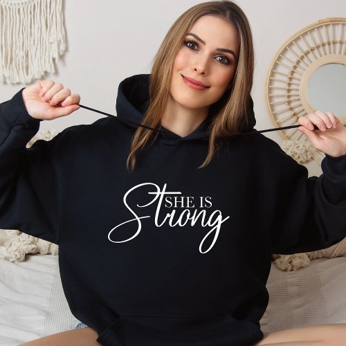 She is Strong Religious Christian Hoodie