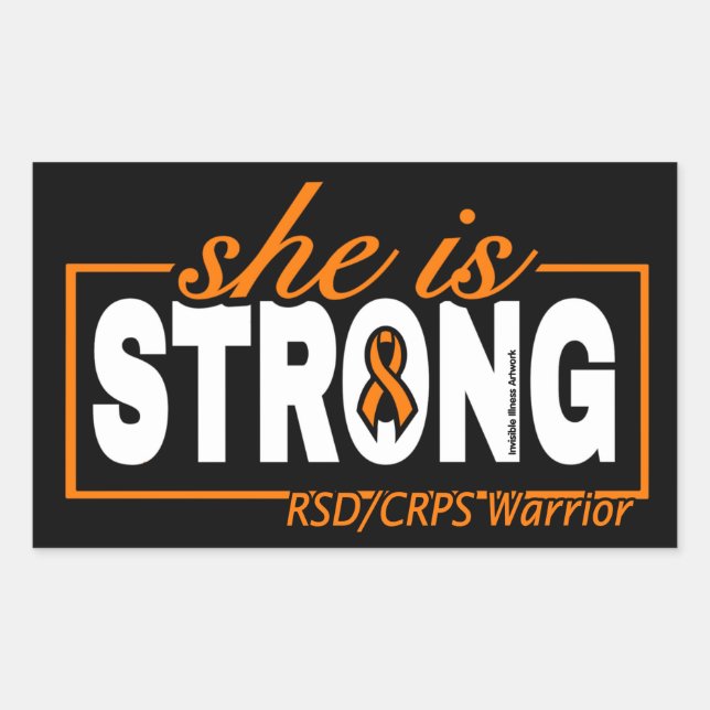 SHE IS STRONG...RSD/CRPS RECTANGULAR STICKER (Front)