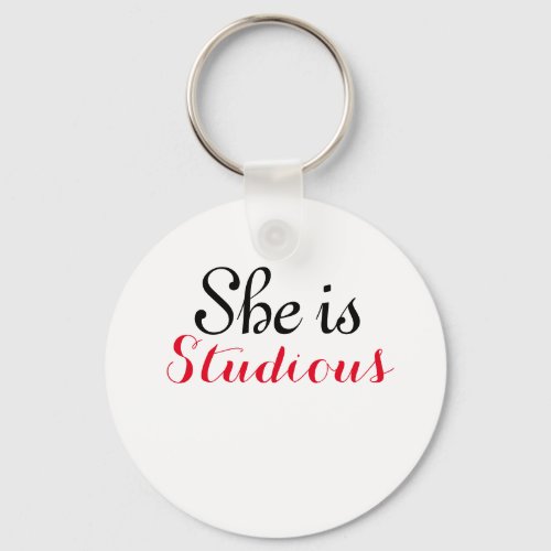 She is Studious 225 Basic Button Keychain