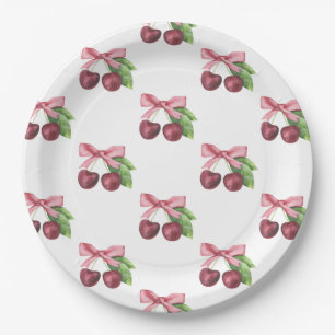 She is the cherry on top baby shower  paper plates