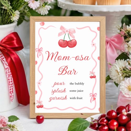 She Is the Cherry on Top | Mom-osa Bar Table Sign
