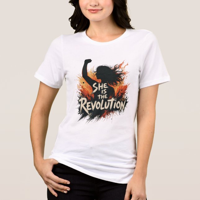 She is the Revolution- Women’s History Month Tri-Blend Shirt (Front)