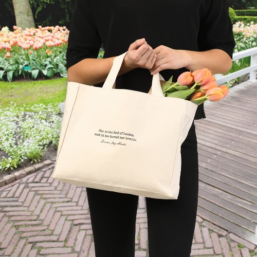 She is Too Fond of Books Quote Mini Tote Bag