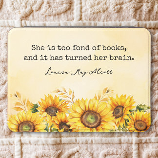 She is Too Fond of Books Watercolor Sunflowers Kindle Cover