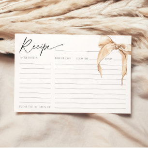 She is Tying the Knot Beige Bridal Bow Recipe Card
