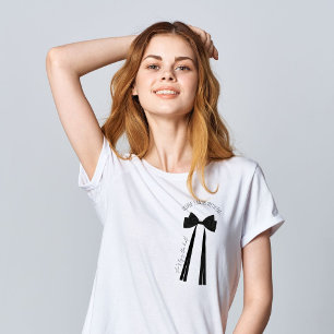 She is tying the knot black bow bachelorette T-Shirt